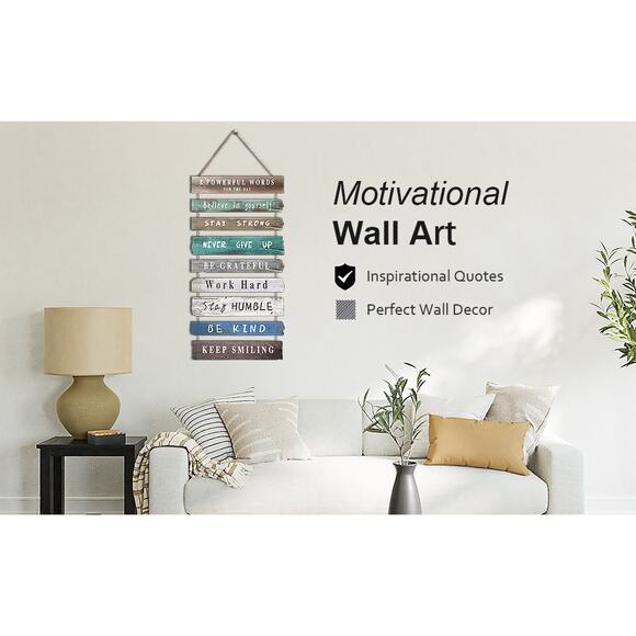 Rustic Wooden Motivational Wall Art Sign 12x24 Inspirational Quotes Decor New - Picture 2 of 9